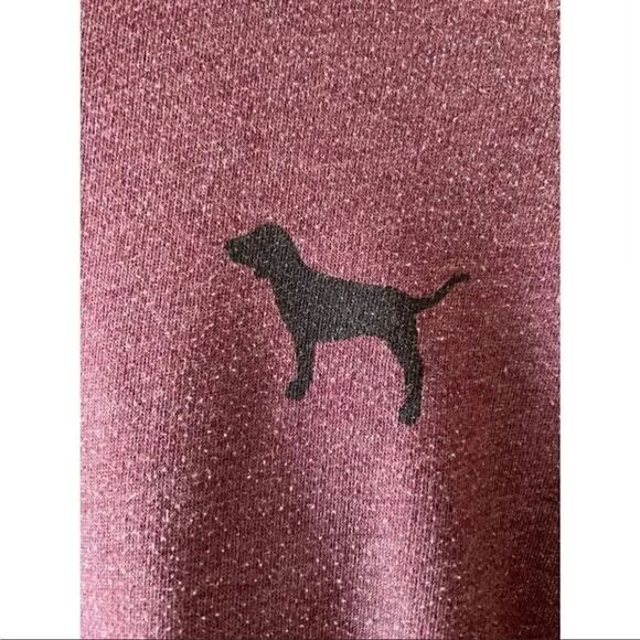 Victoria Secret PINK Burgundy Leopard Quarter Zip Womens Sweatshirt SZ XS #1417 - Picture 2 of 8